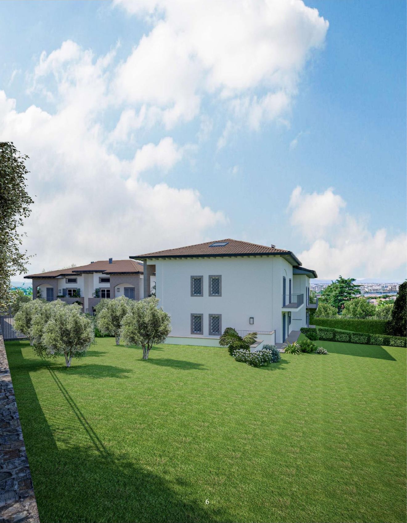 Giardino con ulivi e vista sulla città